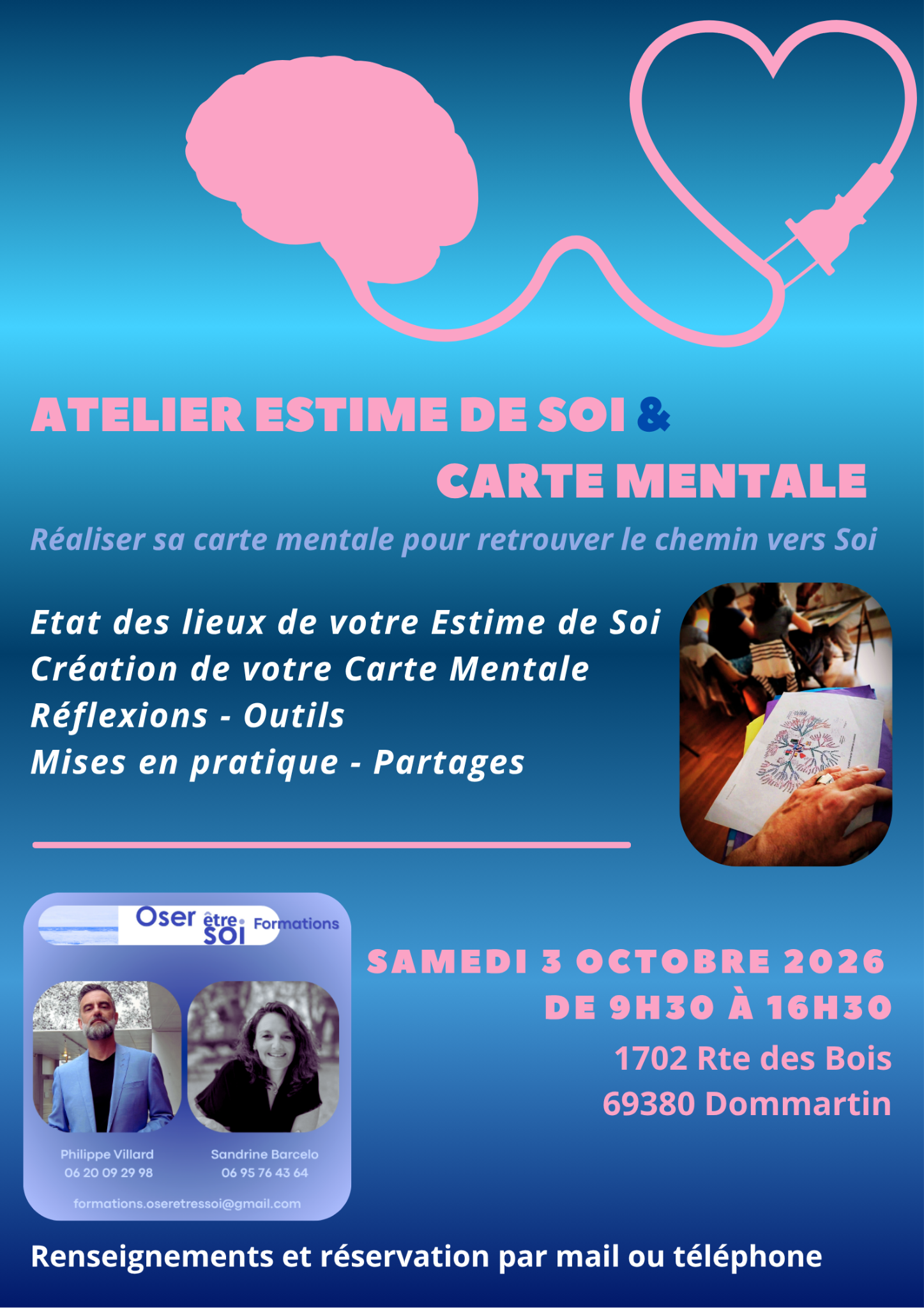 Affiche de l’atelier Estime de Soi & Carte Mentale du 3 octobre 2026